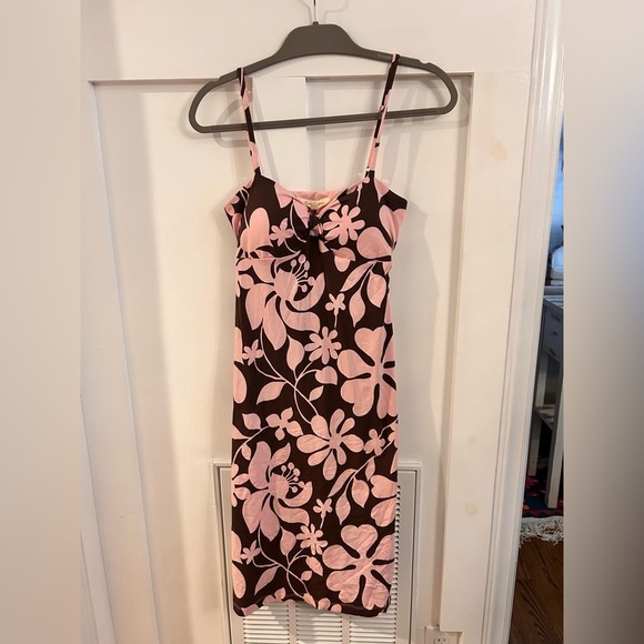 Tommy Bahama Dresses & Skirts - Tommy Bahama vintage Y2K Floral Pink and Brown Hawaiian sundress